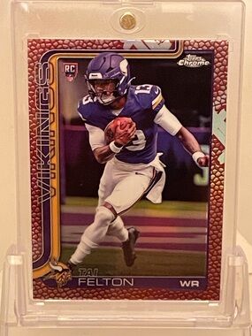 Tai Felton 2025 Topps Chrome Football Rookie Card-Pigskin Parallel
